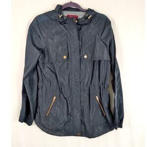 Cavalini Jacket Windbreaker Women's Size XL Plus Rain Lined Navy Blue